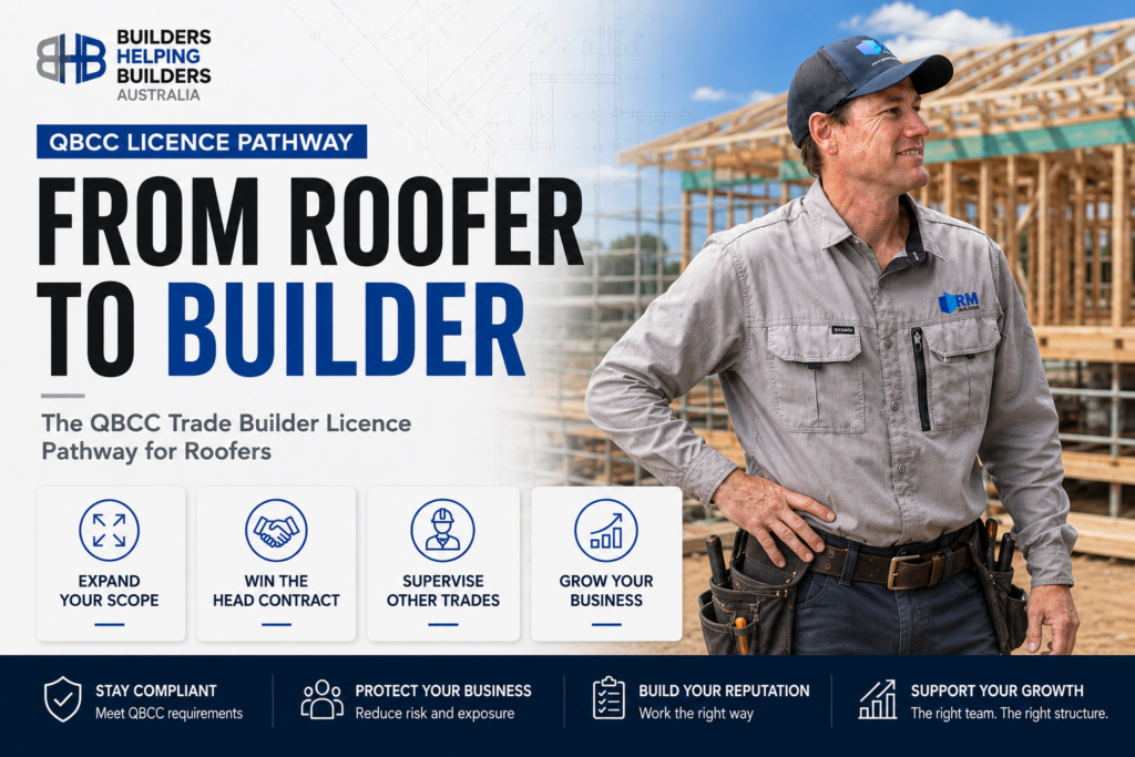 QBCC Trade Builder Licence Pathway for Roofers
